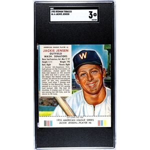 Vintage 1953 Redman Tobacco Jackie Jensen SGC 3